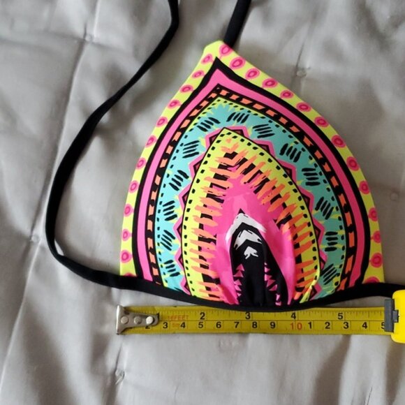 European Aztec-Tribal pattern halter padded Bikini- NWOT - Picture 8 of 14